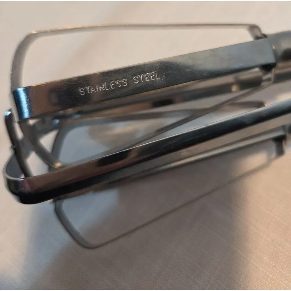 Vintage Stainless Steel Hand Crank Egg Beater Rotary Mixer Black Handle